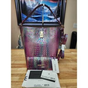 Brand New Set Brahmin Magical Mini Shira Bucket Bag and Wallet